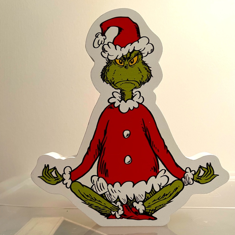 Awesome Grinch Yoga Block Wood Decoration- NWT